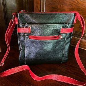 Black leather crossbody bag